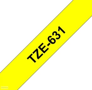 Betűnyomó kazetta 12mm Brother TZe631 sárga-fekete