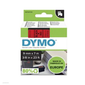 Betűnyomó kazetta gépi 9mmx7m Dymo fekete-piros 40917
