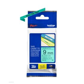 Betűnyomó kazetta 9mm Brother TZe721 zöld-fekete