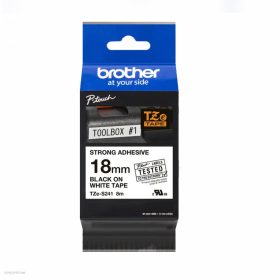   Betűnyomó kazetta 18mm Brother TZeS241 erős tapadású fehér-fekete