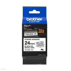   Betűnyomó kazetta 24mm Brother TZeS251 erős tapadású fehér-fekete