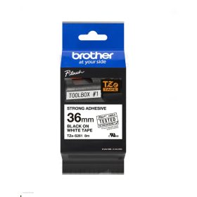   Betűnyomó kazetta 36mm Brother TZeS261 erős tapadású fehér-fekete