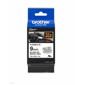   Betűnyomó kazetta 9mm Brother TZeFX221 rugalmas fehér-fekete
