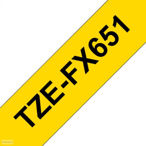 Betűnyomó kazetta 24mm Brother TZeFX651 rugalmas sárga-fekete