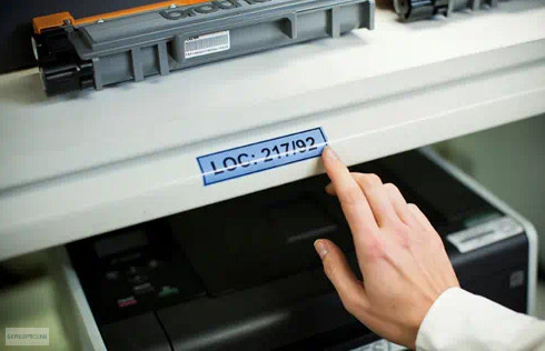 Betűnyomó kazetta 24mm Brother TZe551 kék-fekete