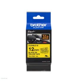   Betűnyomó kazetta 12mm Brother TZeFX631 rugalmas sárga-fekete