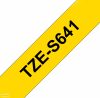 Betűnyomó kazetta 18mm Brother TZeS641 erős tapadású sárga-fekete