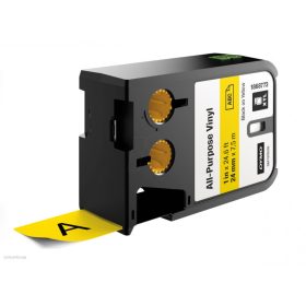   Betűnyomó kazetta gépi XTL 24mm Dymo sokcélú vinil, fekete-sárga