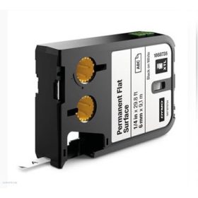   Betűnyomó kazetta gépi XTL 6mm Dymo tartósan sík felület poliészter, fekete-fehér