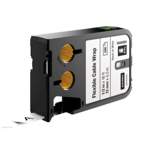   Betűnyomó kazetta gépi XTL 12mm Dymo rugalmas kábelburkoló nylon, fekete-fehér