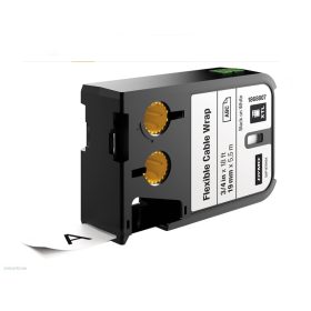   Betűnyomó kazetta gépi XTL 19mm Dymo rugalmas kábelburkoló nylon, fekete-fehér