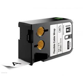   Betűnyomó kazetta gépi XTL 24mm Dymo rugalmas kábelburkoló nylon, fekete-fehér