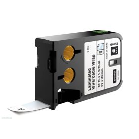   Betűnyomó kazetta gépi XTL 21mmx39mm Dymo laminált vezeték- és kábelburkoló, fekete-fehér