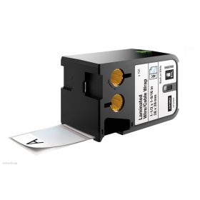   Betűnyomó kazetta gépi XTL 38mmx39mm Dymo laminált vezeték- és kábelburkoló, fekete-fehér