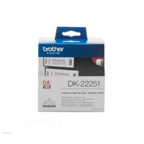   Cím etikett 62mmx15,24m Brother DK-22251 folyamatos fehér-piros/fekete