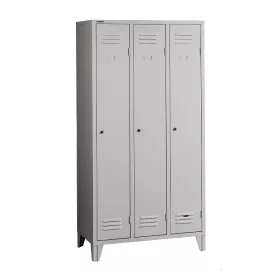   Fém öltözőszekrény Project, 3 hosszúajtós, lábakon álló