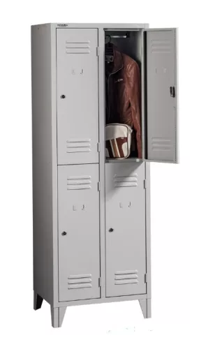 Fém öltözőszekrény Project, 4 osztott ajtós, lábakon álló