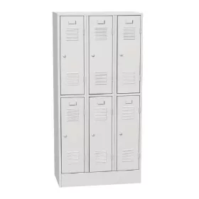 Fém öltözőszekrény, osztott, 6 ajtós