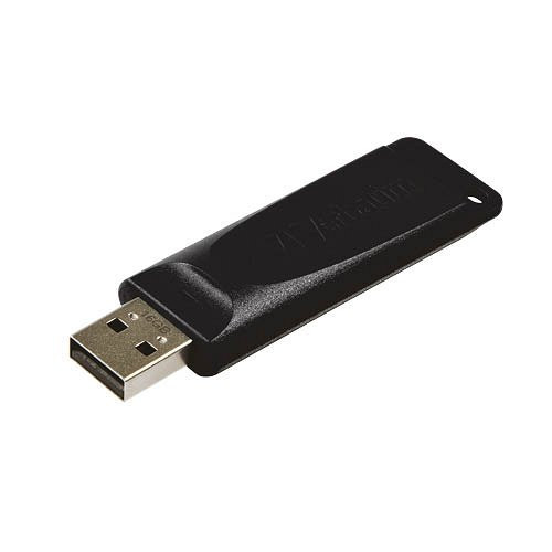 USB drive 64GB, USB 2.0, VERBATIM "Slider", fekete