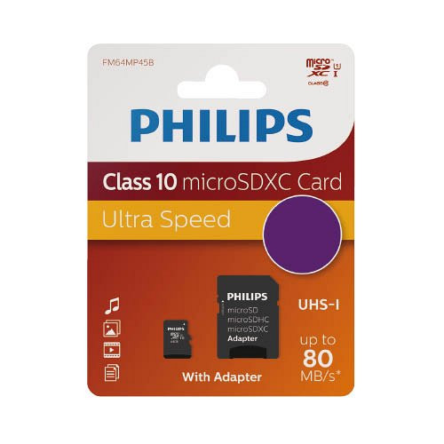 Memóriakártya Philips Micro SDHC Card 8GB Class 10 + adapter