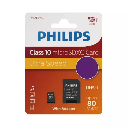 Memóriakártya Philips Micro SDHC Card 16GB Class 10 + adapter
