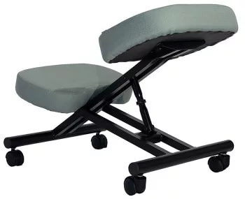 Térdeplőszék fém, szövettel, zöld