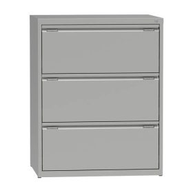   Függőmappa tároló szekrény 3 fiókos dupla széles szürke