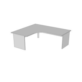   Íróasztal, sarokíves, panellábbal F-120.S 80/80, méret:180/160x80/80x75, B barna