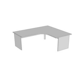   Íróasztal, sarokíves, panellábbal F-120.S 80/80, méret:180/160x80/80x75, J cseresznyefa