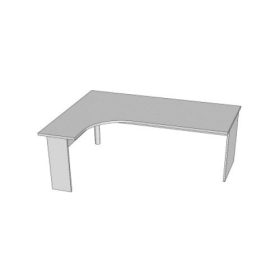   Íróasztal sarokíves, panellábbal F-120.KS 80/40, méret:180/140x80/40x75, B natúrfa