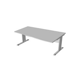   Íróasztal, íves, fémlábbal F-121FL.I 80/60, méret:160x80/60x75, J cseresznyefa