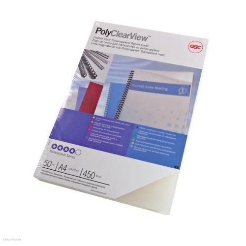 Spirálborító előlap, A/4, áttetsztő, tejüveg, 300 mikron, GBC