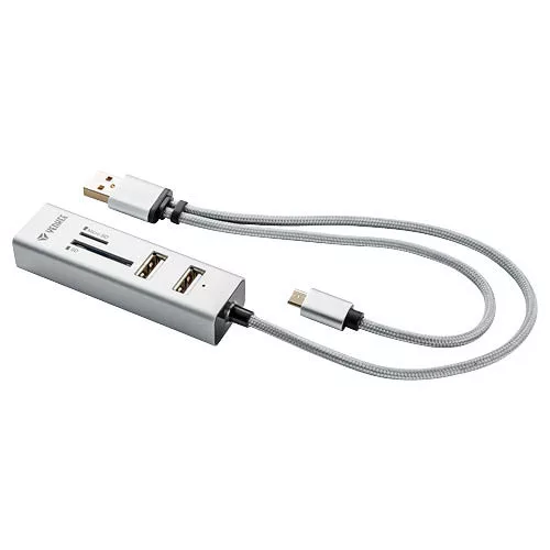 USB Elosztó és kártyaolvasó YENKEE YHC 102SR