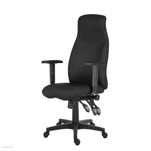 Szék forgó HUFO mesh fekete, BR Luke karfával