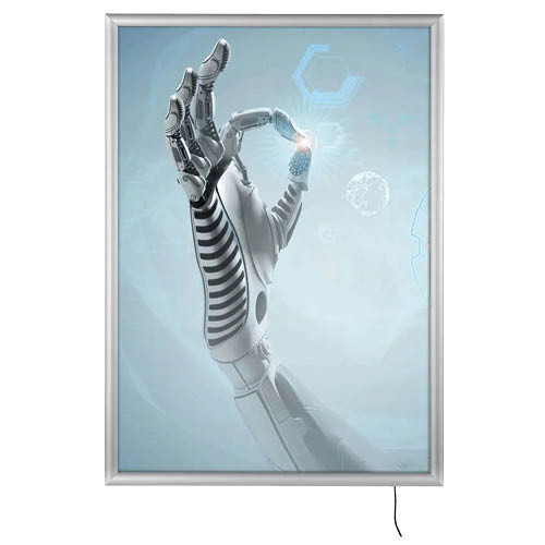 Plakátkeret LED világító, A1, egyoldalas, ezüst, Antra Mark