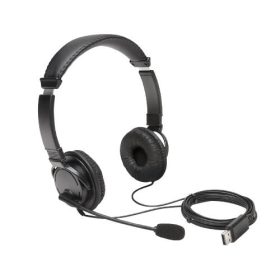   Fejhallgató mikrofonnal Kensington, USB-A csatlakozóval, hangerőszabályzóval