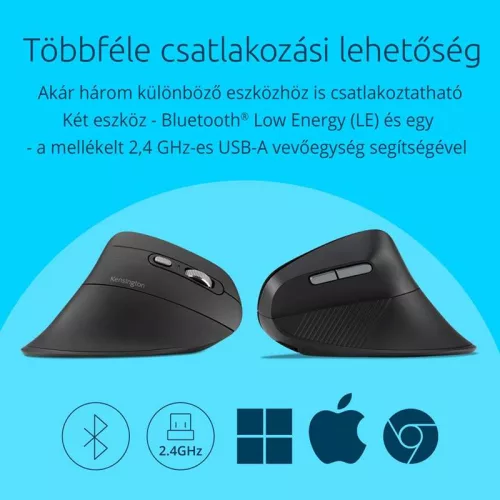 Egér vezeték nélküli, újratölthető, Kensington EQ MY630 Pro Fit Ergo