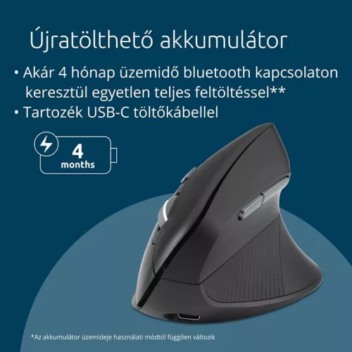 Egér vezeték nélküli, újratölthető, Kensington EQ MY630 Pro Fit Ergo