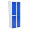 Fém öltözőszekrény INTRA, 4 rekeszes, kék/szürke