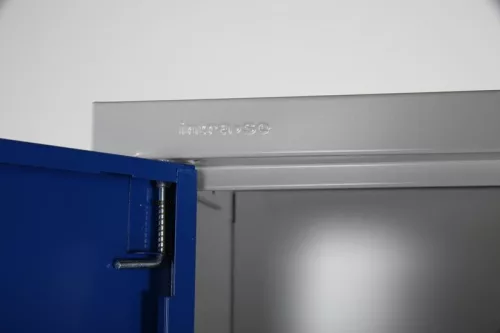 Fém irattároló szekrény INTRA, 4 polccal, zárható, szürke