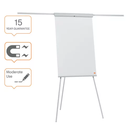 Fehértábla és flipchart állvány kihajtható karokkal, Nobo Essential
