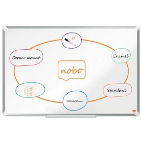   Fehértábla 90 x 60 cm, Nobo Premium Plus, zománcozott, mágneses