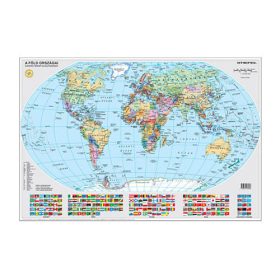   Szurkatábla, 140 x 100 cm, A Föld politikai térképe, fémkerettel