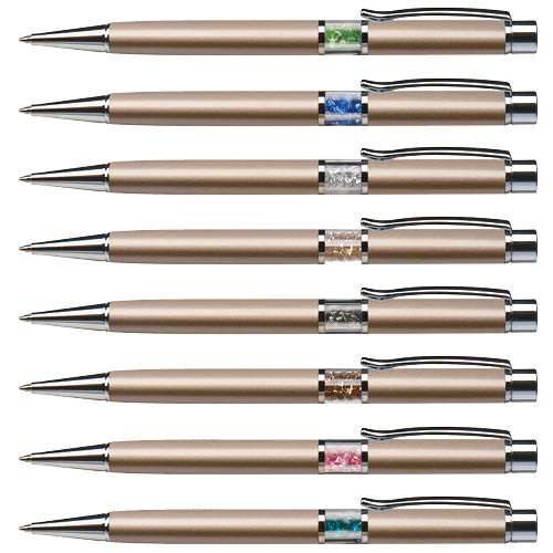 Golyósirón, Made With Swarowski Elements, középen kristályokkal töltve, 13,5 cm, fehér