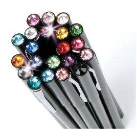   Golyósirón fekete 13,5cm "MADE WITH SWAROVSKI ELEMENTS" mágneses black diamond középkék