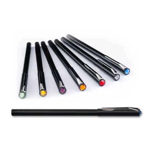 Golyósirón fekete 13,5cm "MADE WITH SWAROVSKI ELEMENTS" mágneses black diamond sötéttürkiz