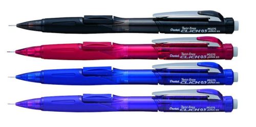 Pixirón 0,5mm Pentel TwistErase SideClick PD275T-színes test fekete