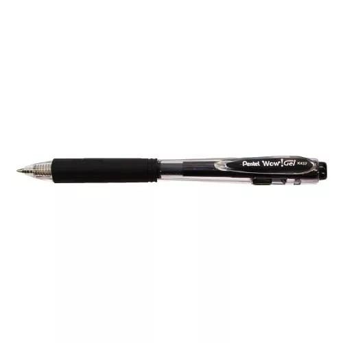 Rollerirón zselés Pentel WoW!GEL háromszög fogózóna 0,35mm K437 fekete