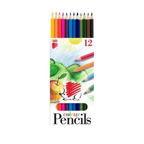 Színes ceruza ICO Süni festett, 12 darabos készlet