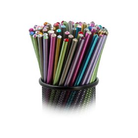   Grafitirón végén SWAROVSKI® kristállyal metál ezüst test 17,5 cm light siam kristállyal lila